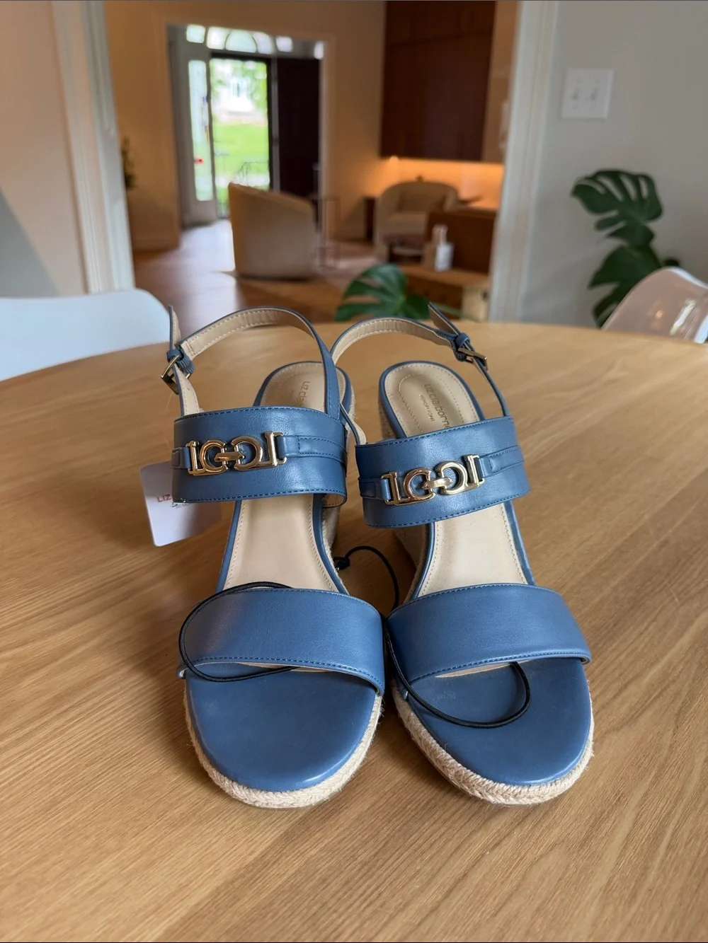 Liz Claiborne LC Amaro Espadrille Wedge Sandals Blue Size 11 M NWT